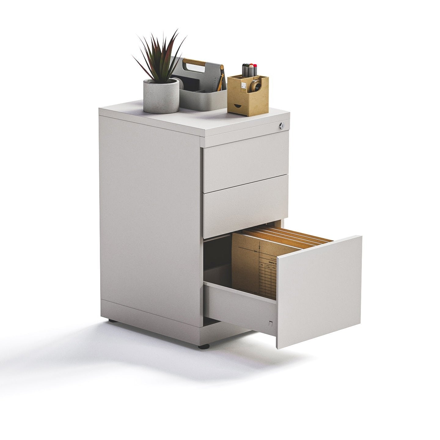 Cajonera Pedestal Blanca 2C + 1K - Medular Diseño Cajonera