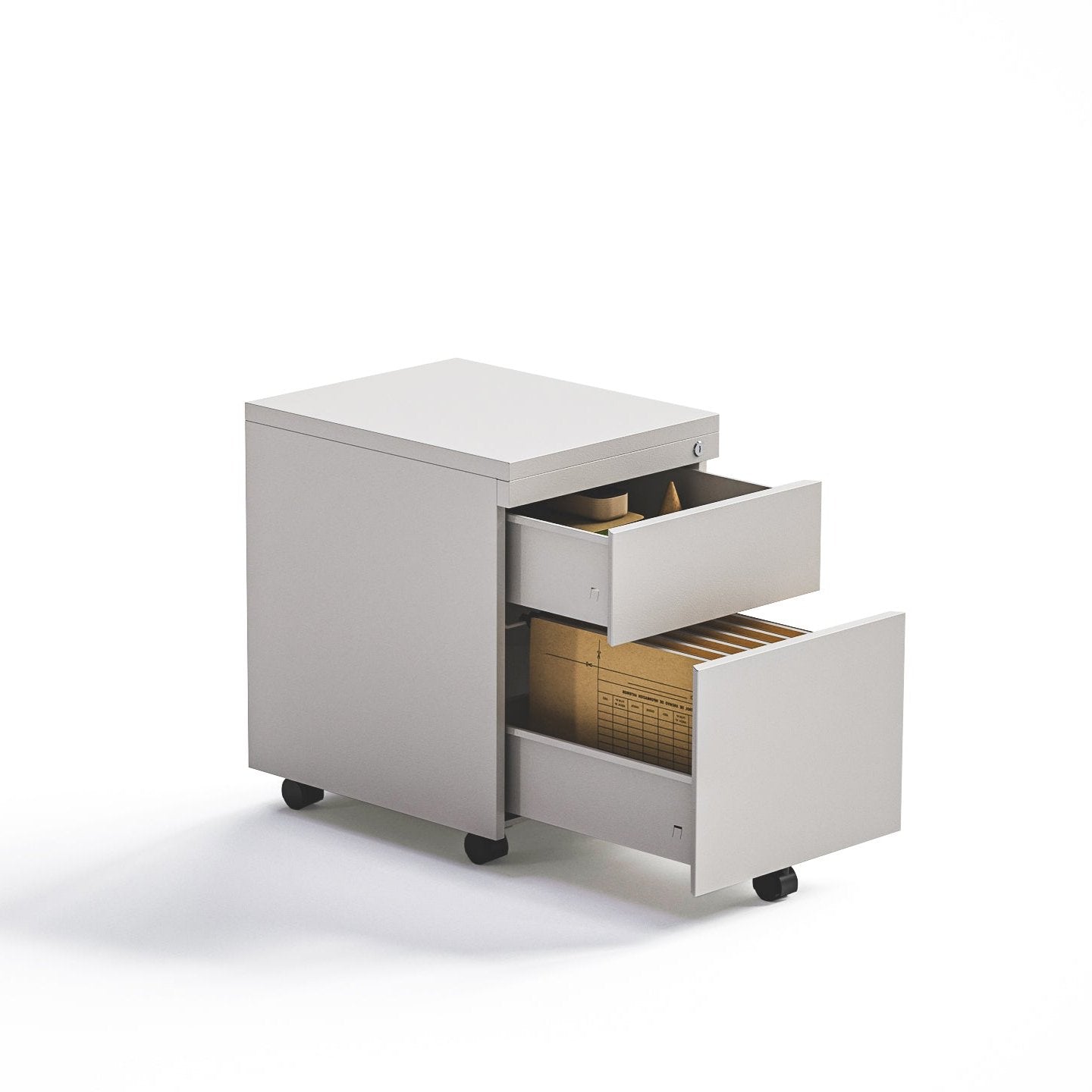 Cajonera Rodante Blanca 1C + 1K - Medular Diseño Cajonera