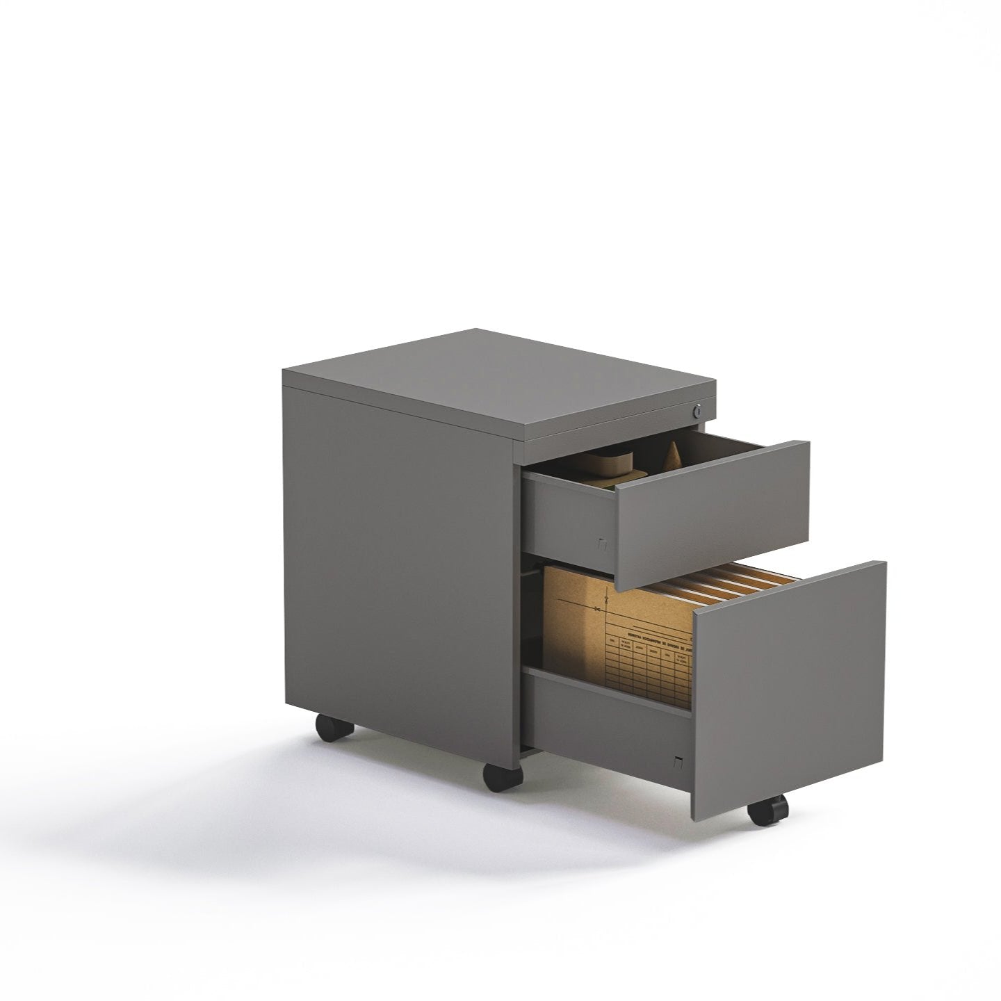 Cajonera Rodante Gris Grafito 1C + 1K - Medular Diseño Cajonera