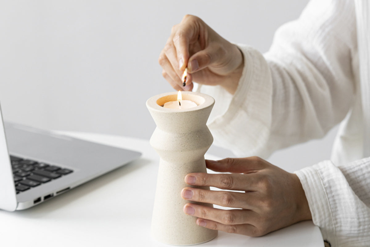 Set Candelabros Pliegue - Medular Diseño Jarron