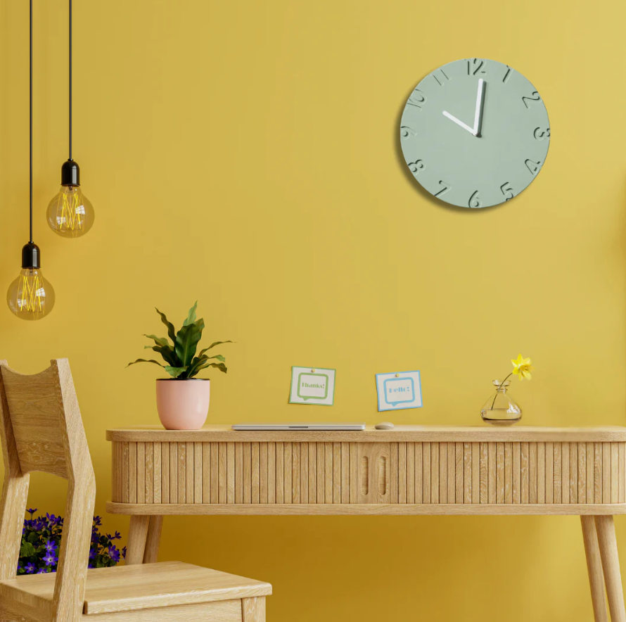 Reloj de Pared Concreto Verde