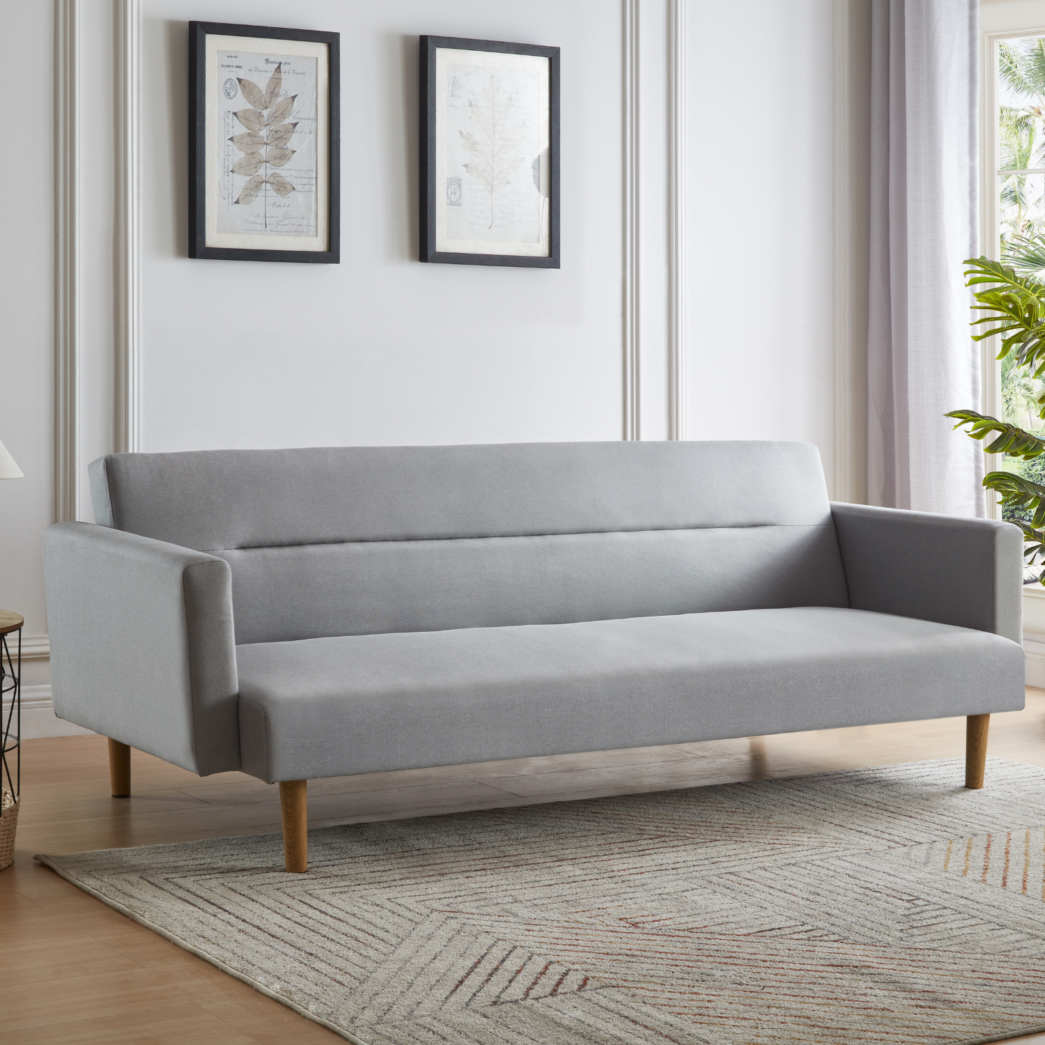 Sofá Futón Lino Bahía Gris - Medular Diseño Sofás