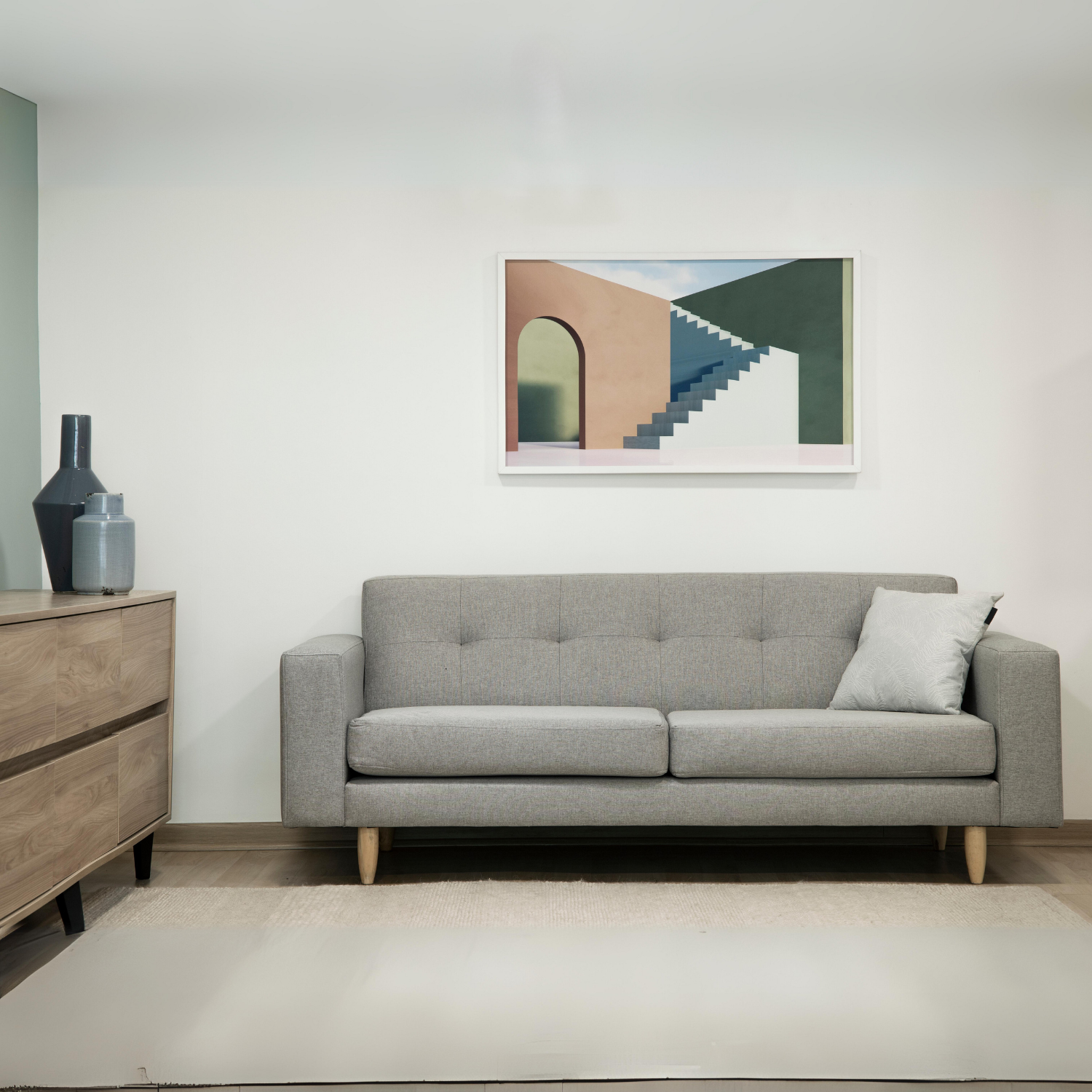 Sofá Atolón Gris Acero 3 cuerpos - Medular Diseño Sofás