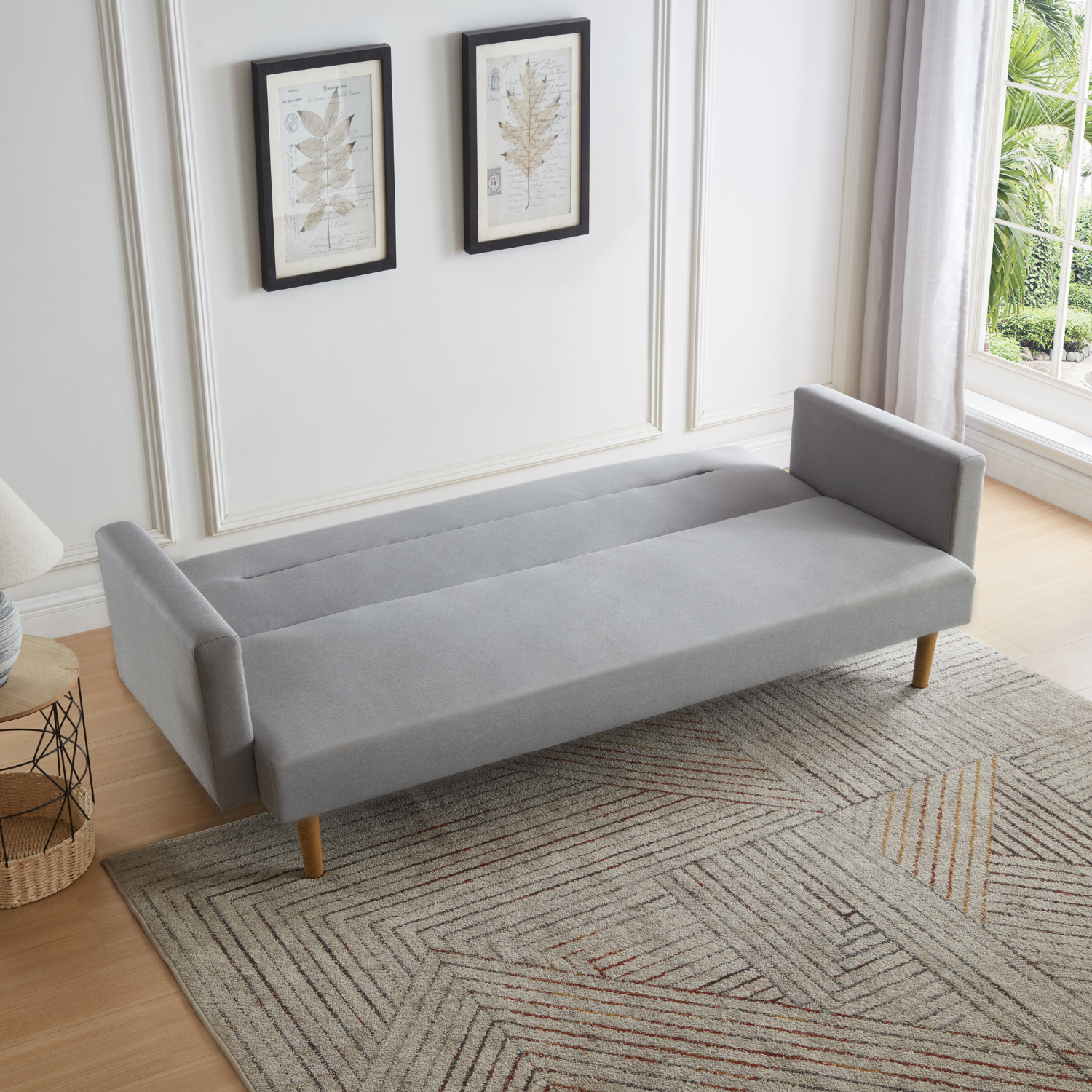 Sofá Futón Lino Bahía Gris - Medular Diseño Sofás