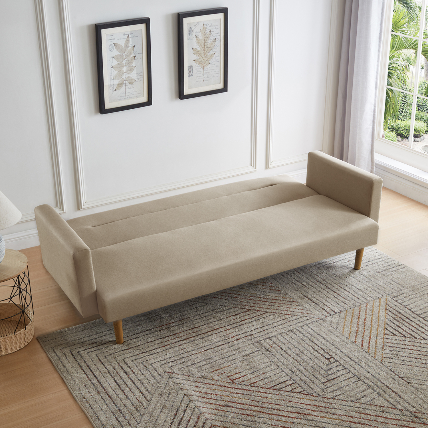 Sofá Futón Lino Bahía Beige - Medular Diseño Sofás