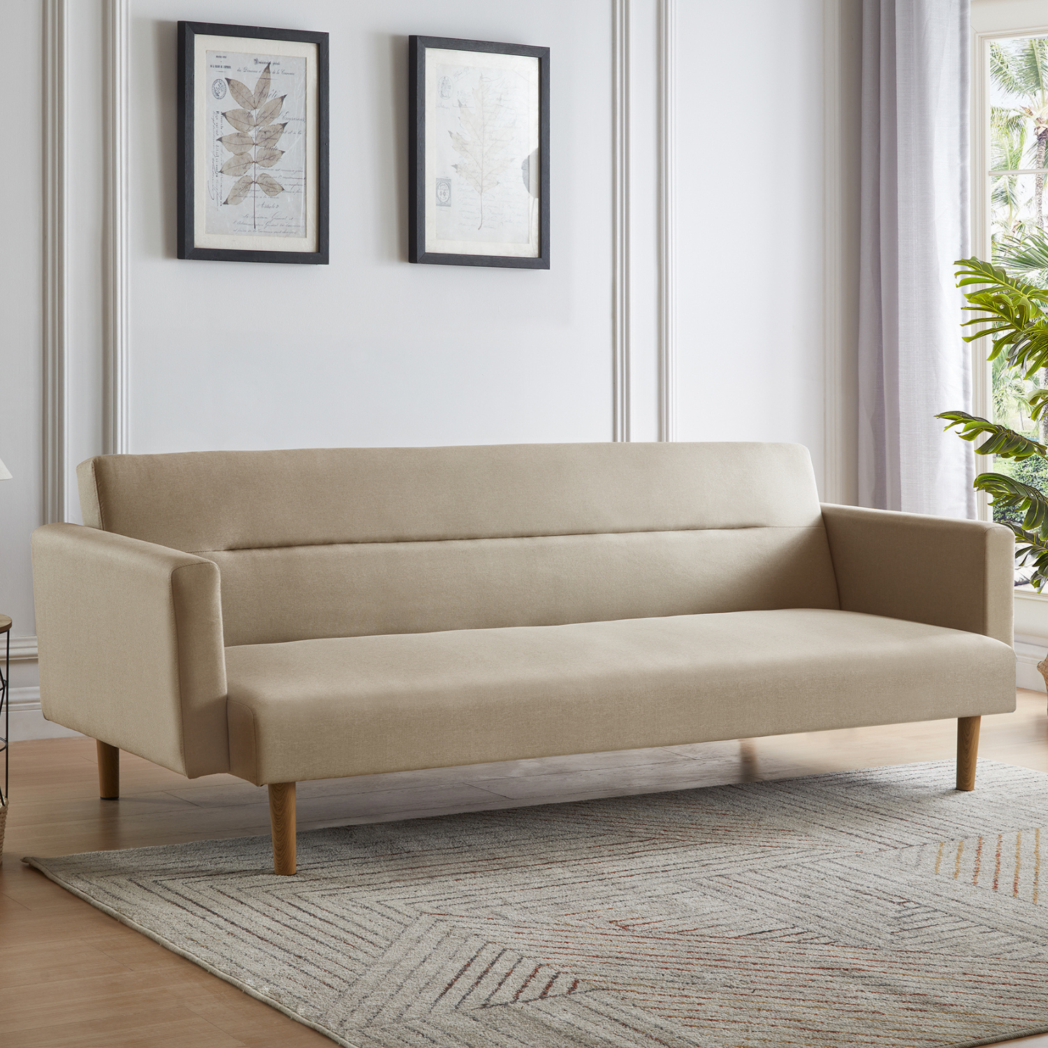 Sofá Futón Lino Bahía Beige - Medular Diseño Sofás