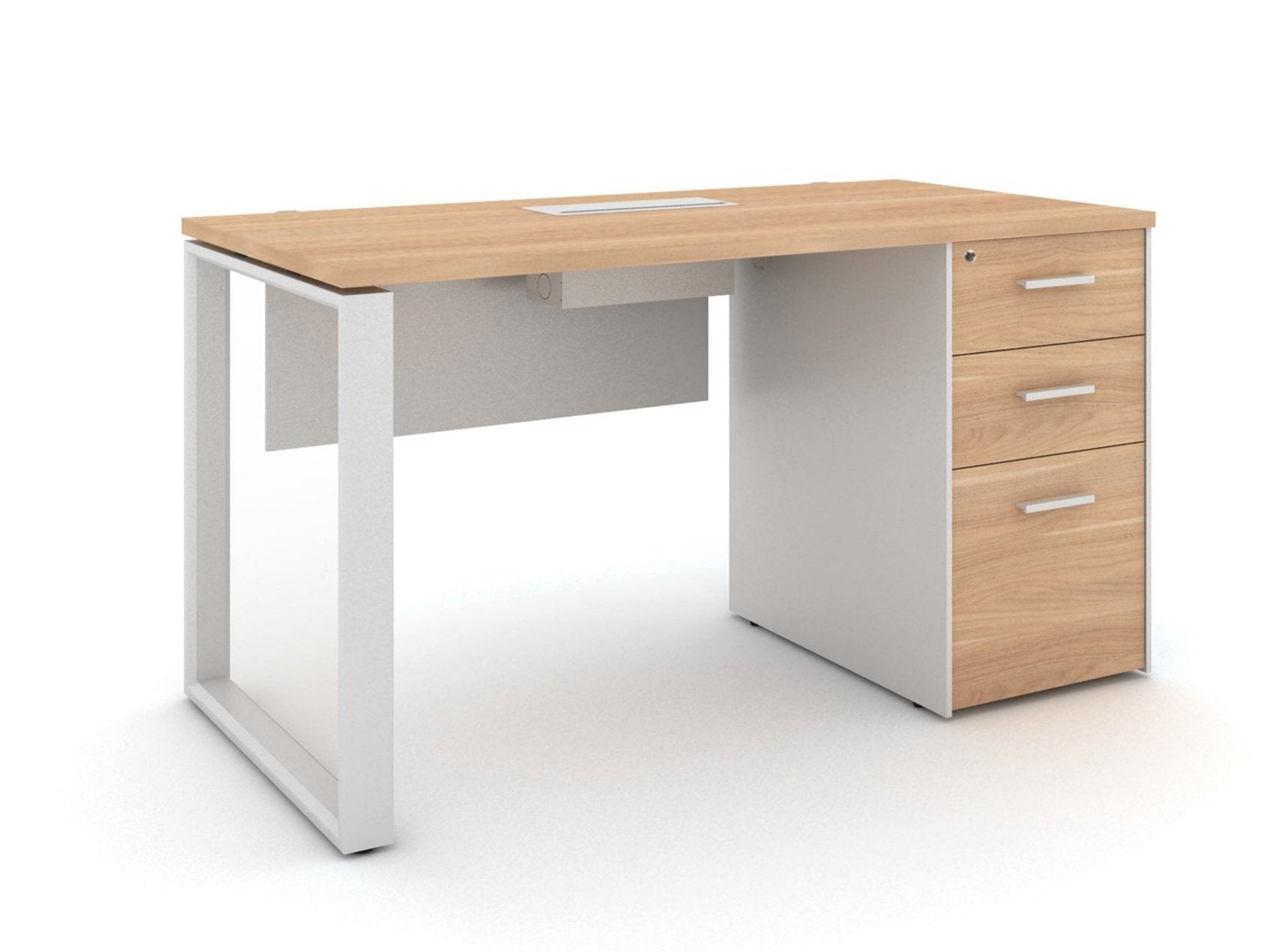 Escritorio oficina Simple 140x70 + Cajonera Roble