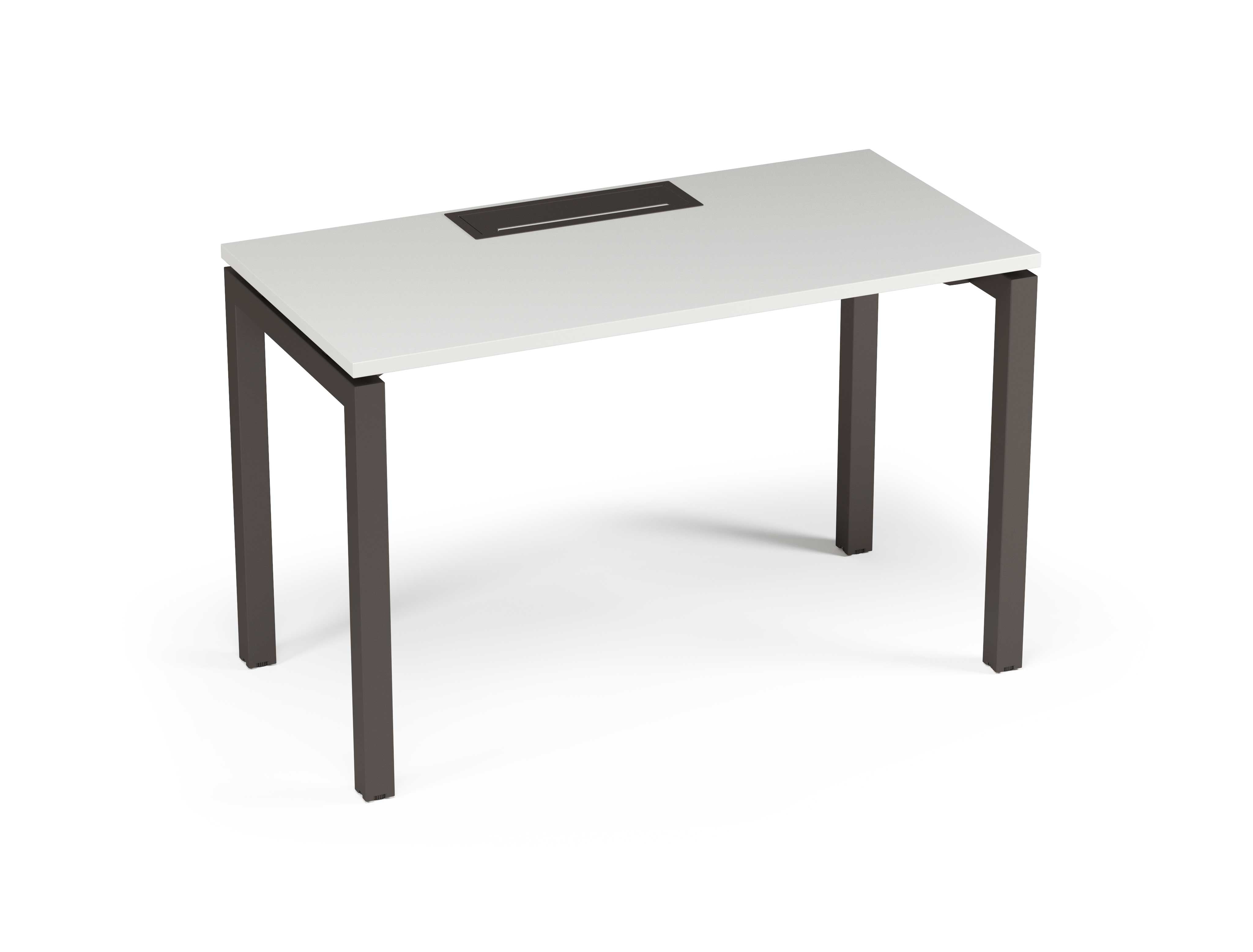 Escritorio 1 persona Electrificable Blanco/Grafito - Medular Diseño Escritorios