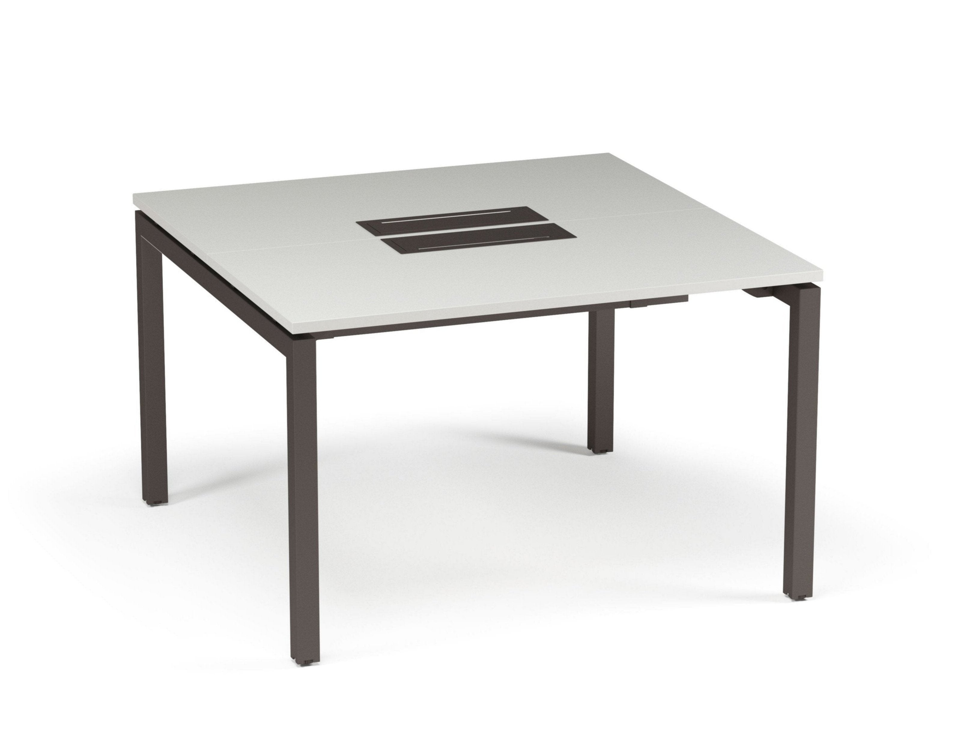 Escritorio Bench Enfrentado 2 Personas electrificable blanco/grafito - Medular Diseño Escritorios