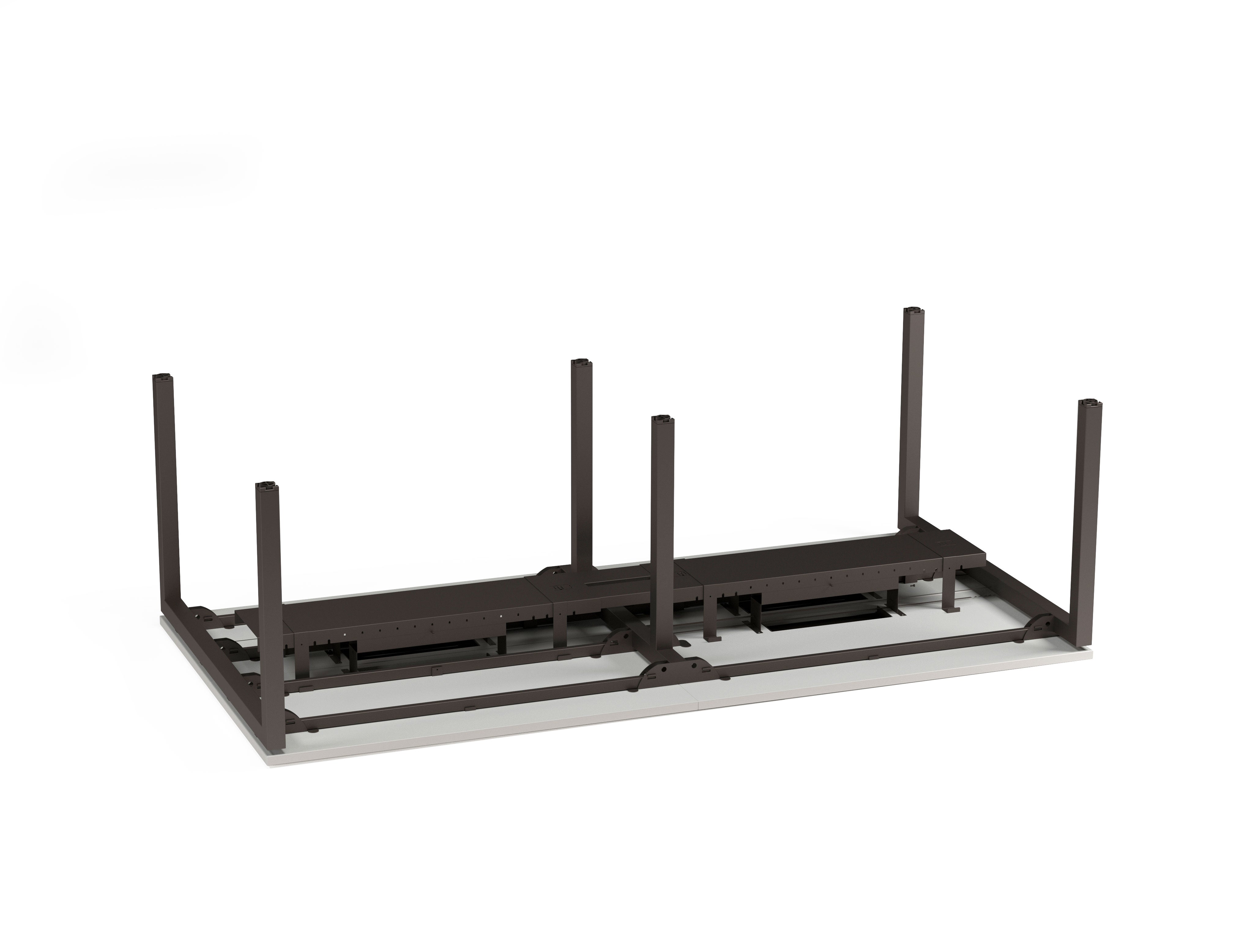 Escritorio Bench Enfrentado 4 Personas electrificable blanco/grafito - Medular Diseño Escritorios