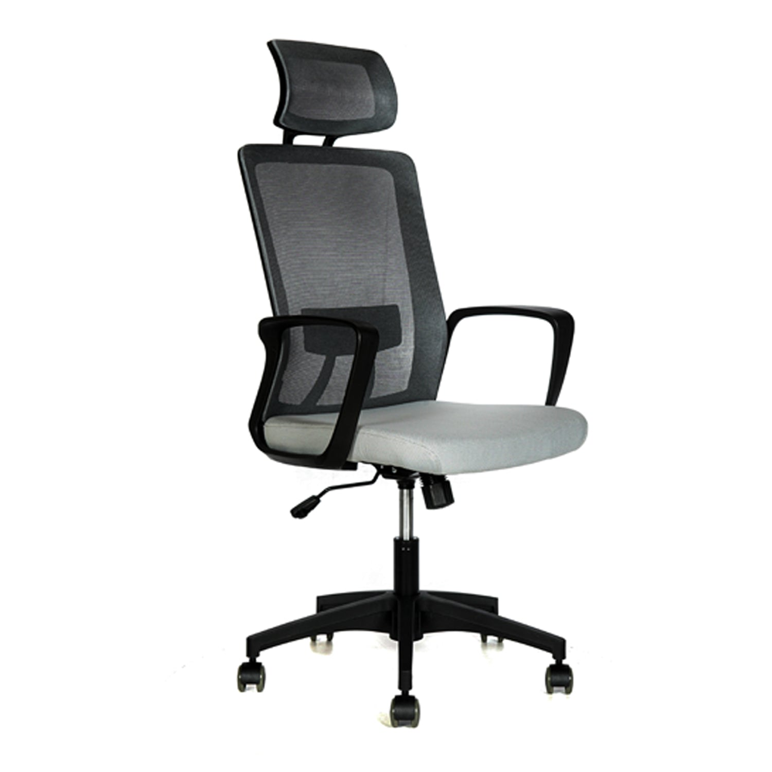 Silla oficina Happy Gris con Cabecero - Medular Diseño Sillas de Escritorio