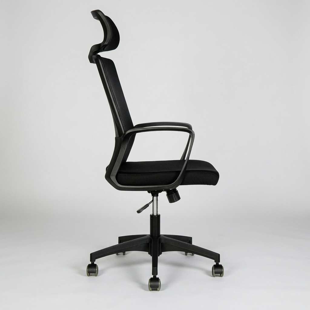 Silla oficina Happy Negra con Cabecero