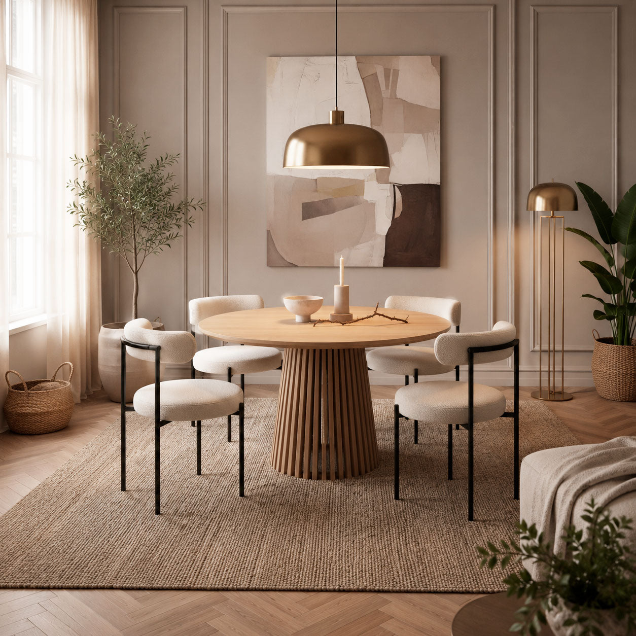 Juego de Comedor Palisade Natural 4P + 4 Sillas Numa