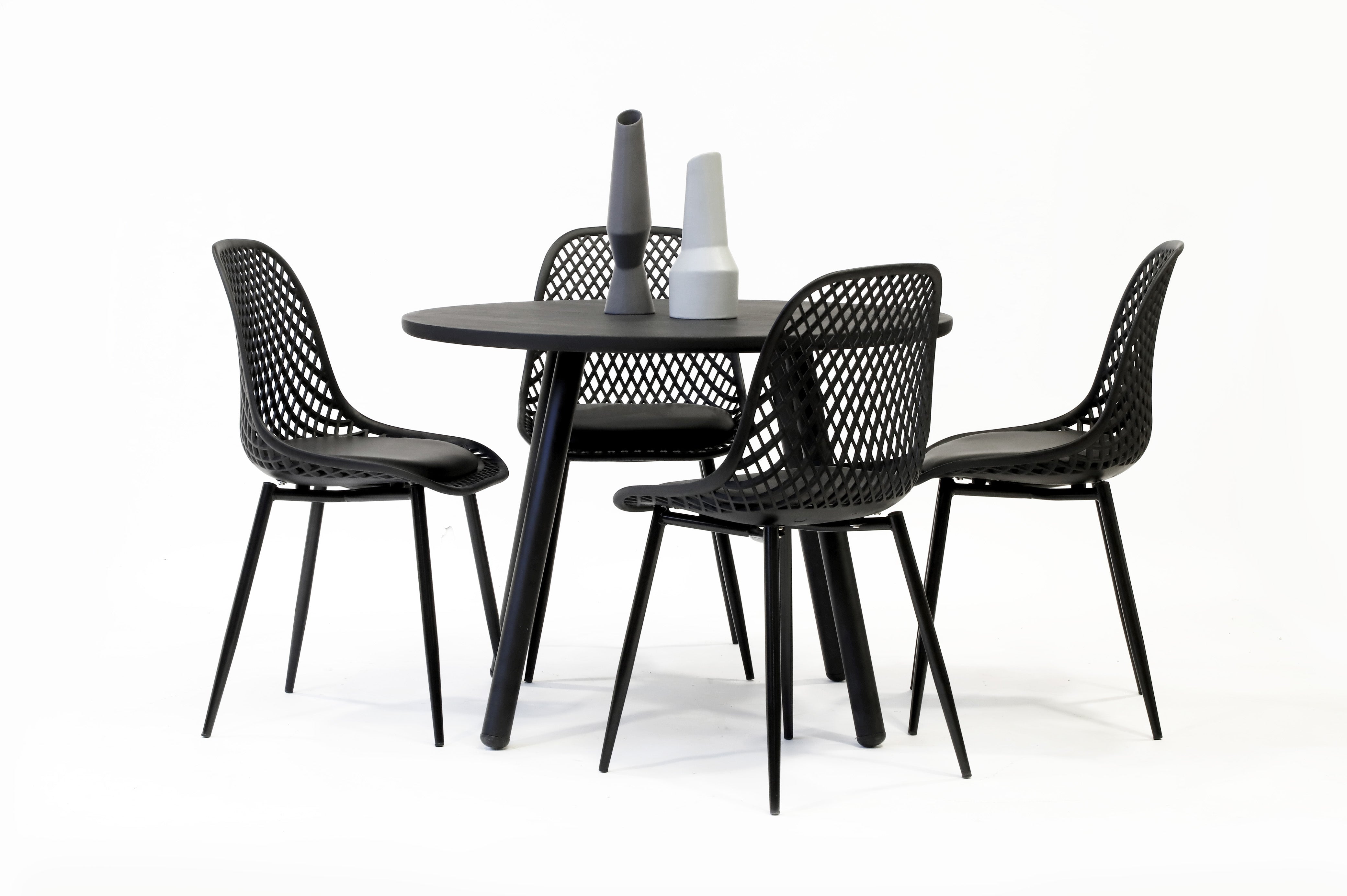 Juego de Comedor Aula Black 4P + Sillas Europa Negra - Medular Diseño Juego de Comedor