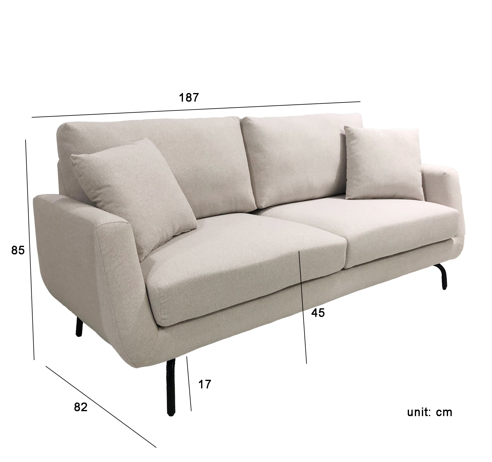 SOFÁ CALENA 3C BEIGE - Medular Diseño Sofás