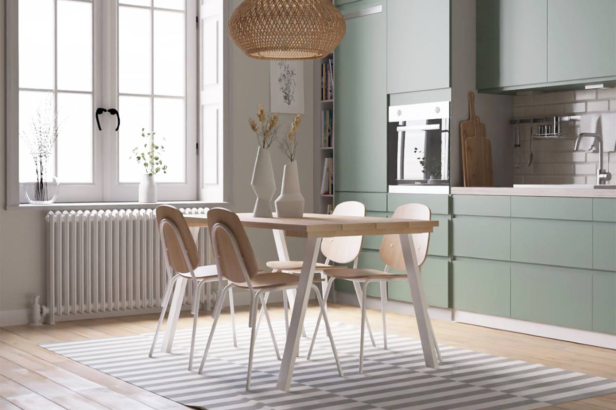 Juego de Comedor Linha Natural 4P + 4 Sillas Aula Natural