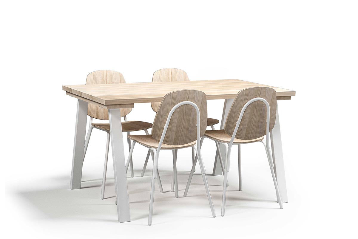 Juego de Comedor Linha Natural 4P + 4 Sillas Aula Natural