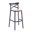 Taburete CrossCraft Rattan Negra - Medular Diseño Taburetes
