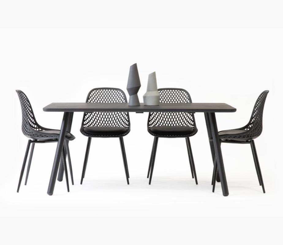 Juego de Comedor Aula Black 6P + 6 Sillas Europa - Medular Diseño Juego de Comedor