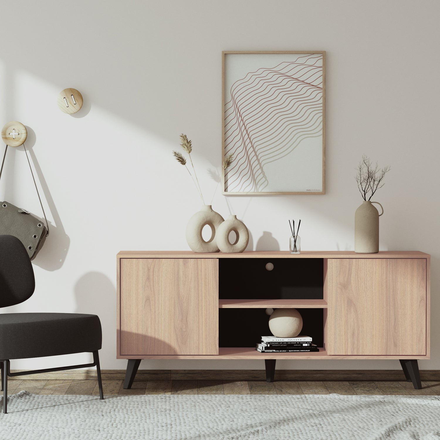 Rack Alto Atacama Roble - Medular Diseño Rack