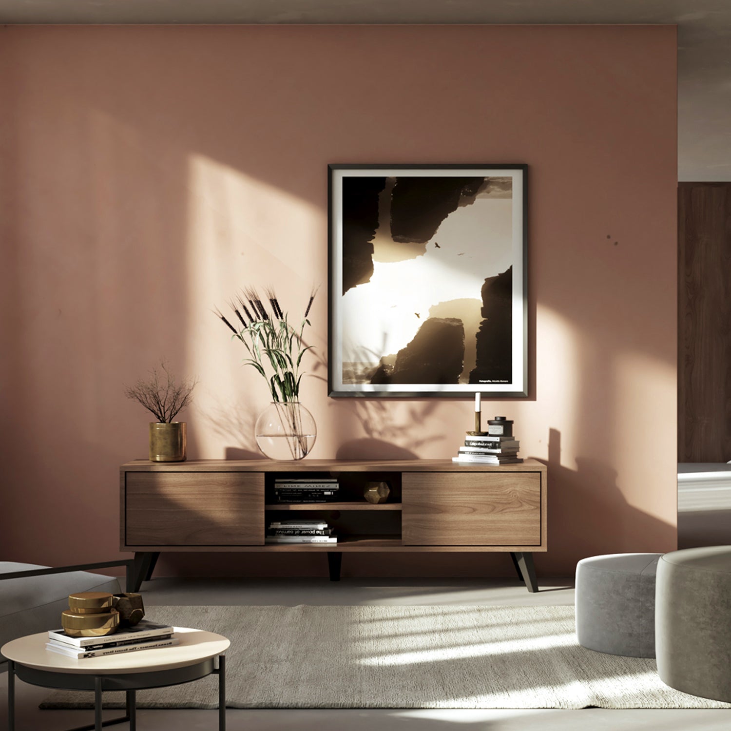 Rack Bajo Atacama Nogal - Medular Diseño Rack