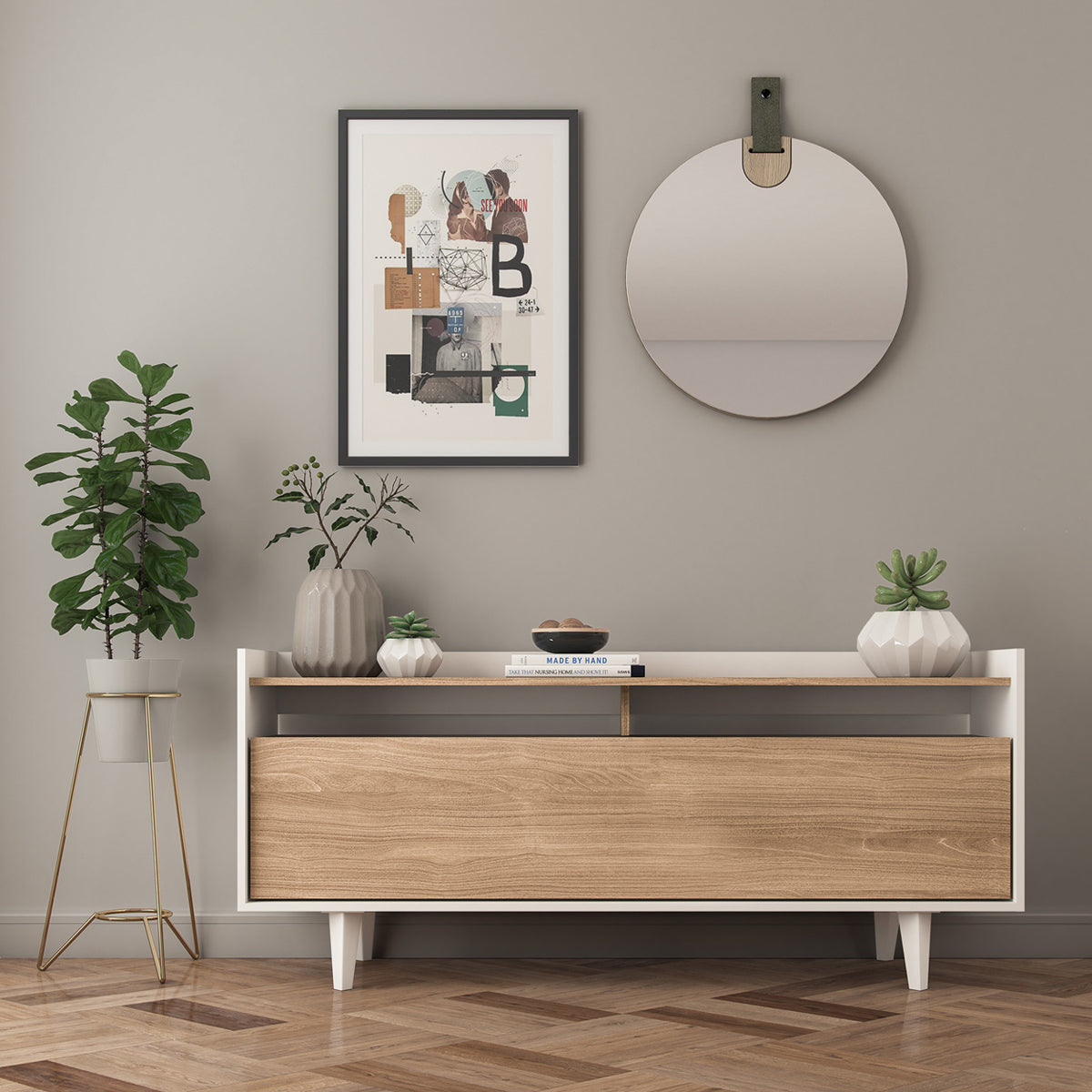 Rack Pop Roble - Medular Diseño Rack