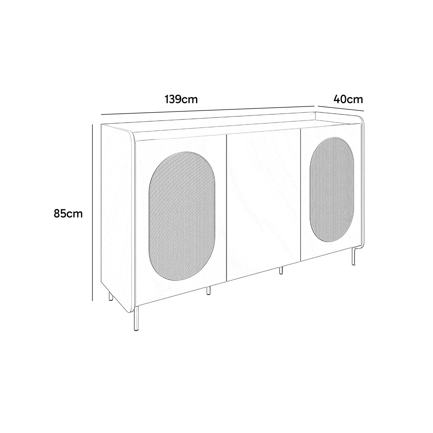 Buffet Domo 3 Puertas Verde Jade
