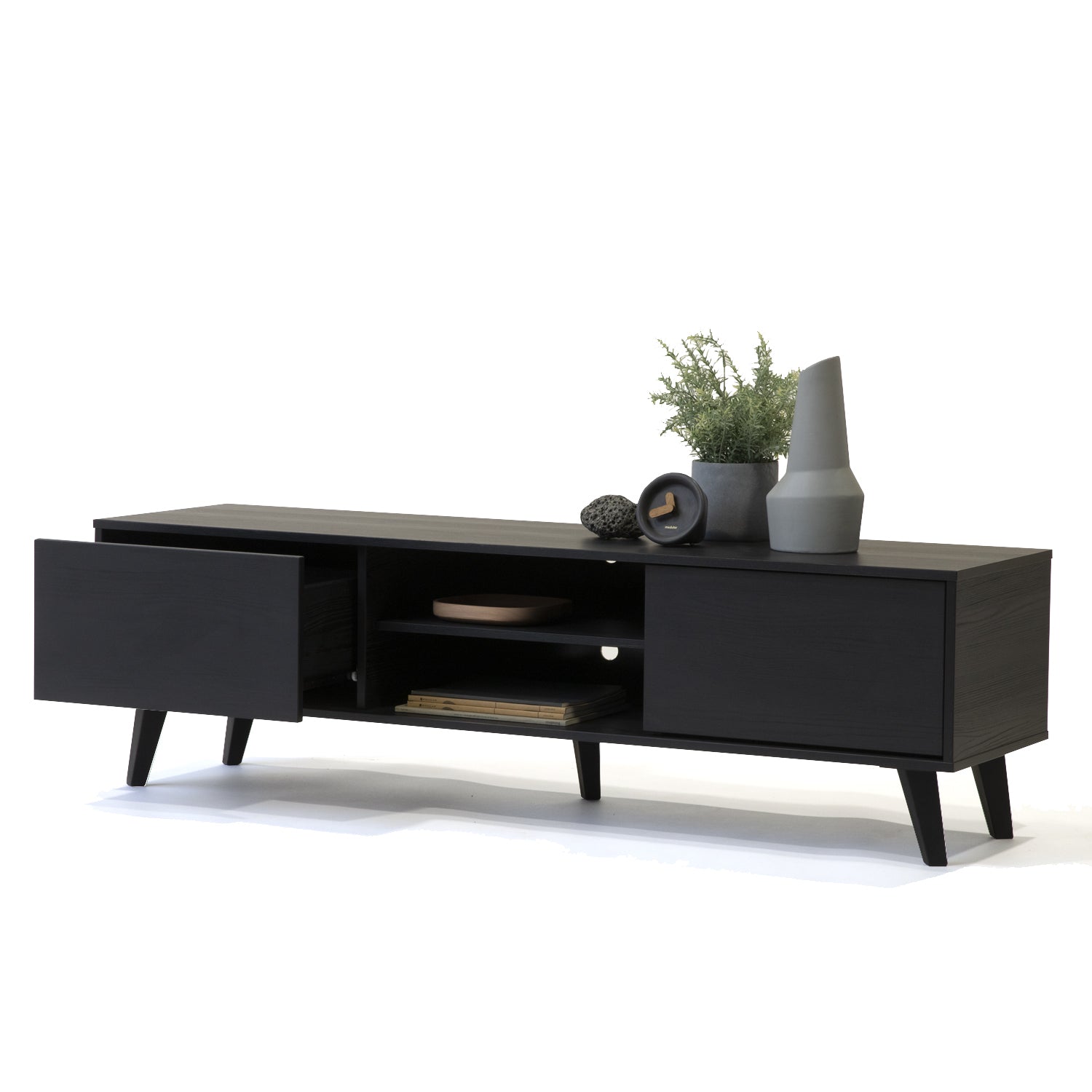 Rack Bajo Atacama Black - Medular Diseño Rack