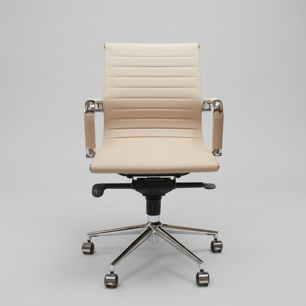 Silla oficina Bishop Baja Beige - Medular Diseño Sillas de Escritorio