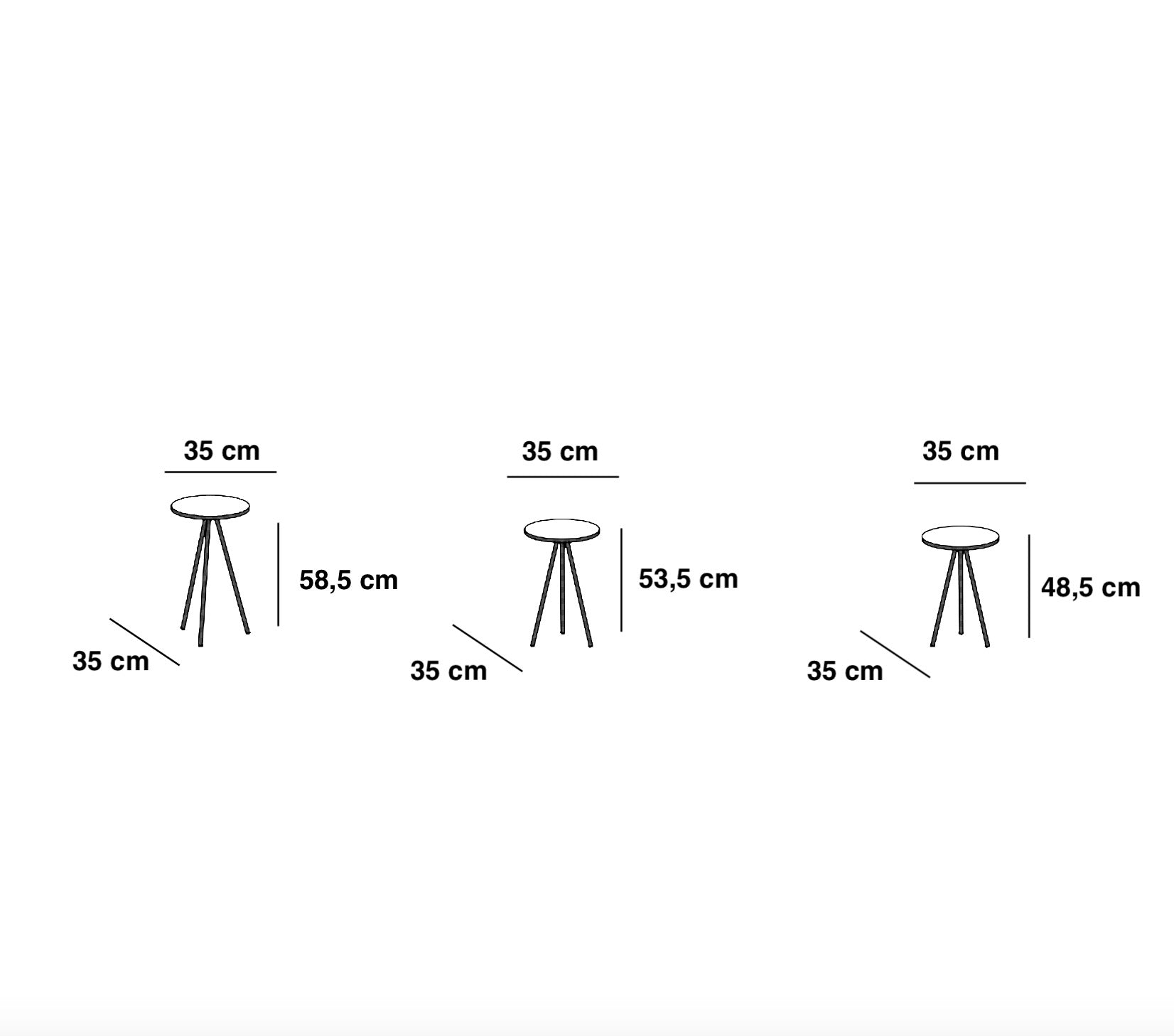 SET 3 MESAS BLACK - Medular Diseño Mesa lateral