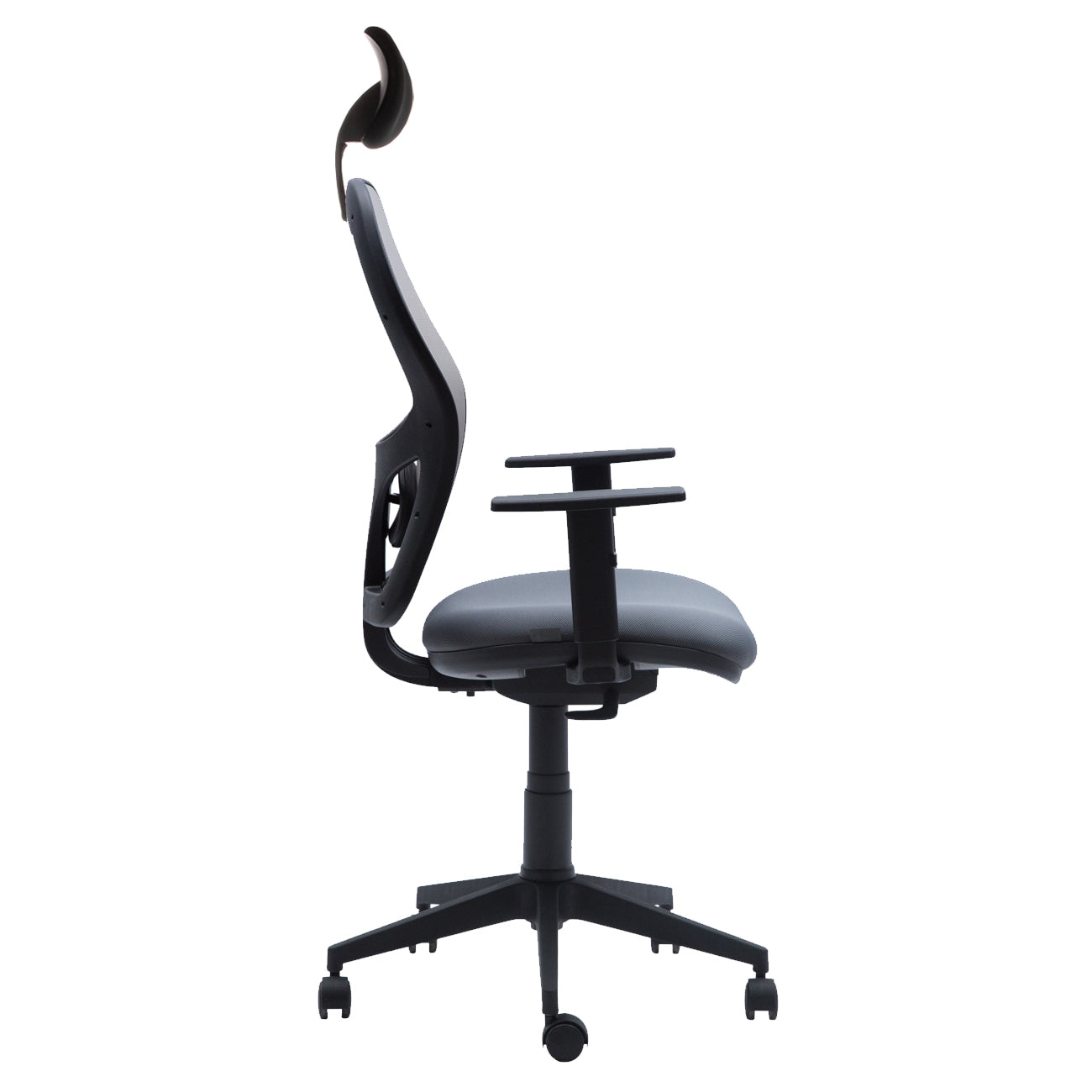 Silla oficina Q3 Gris con Cabecero - Medular Diseño Sillas de Escritorio