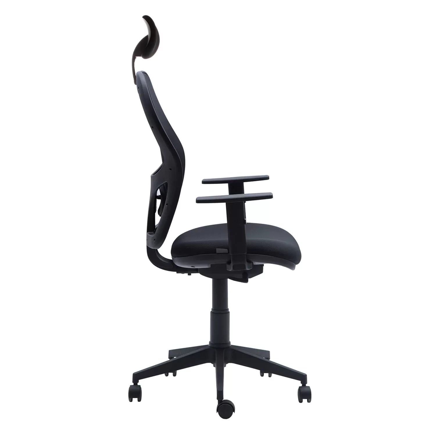 Silla oficina Q3 Negro con Cabecero - Medular Diseño Sillas de Escritorio