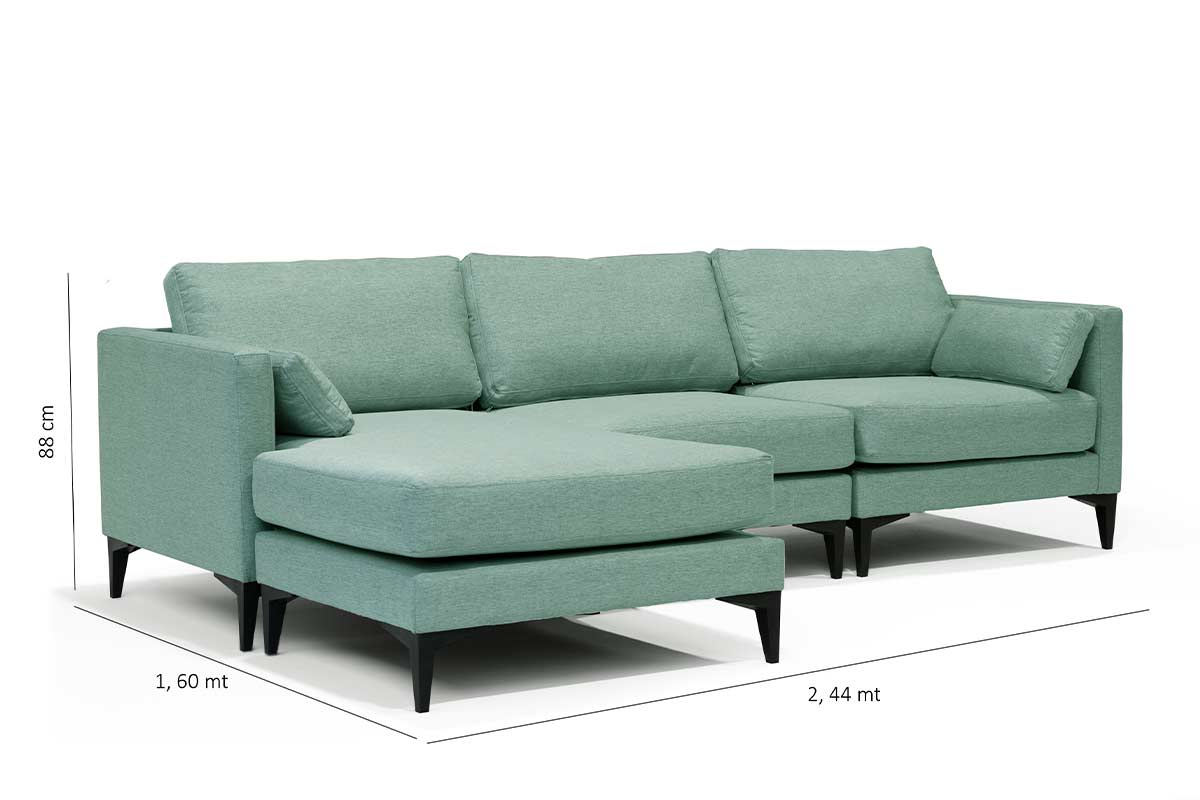 Sofá Seccional Milano Verde - Medular Diseño Sofás