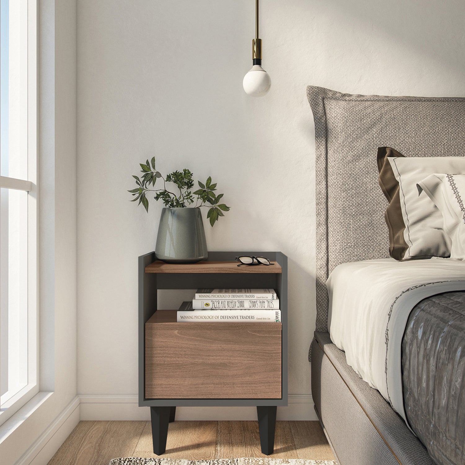 2 Veladores Pop Nogal - Medular Diseño Veladores