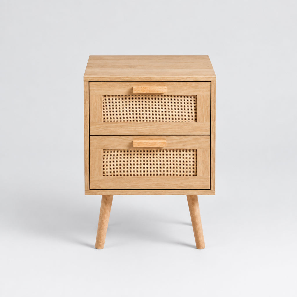 Velador Duo Ratán Light Claro - Medular Diseño Veladores