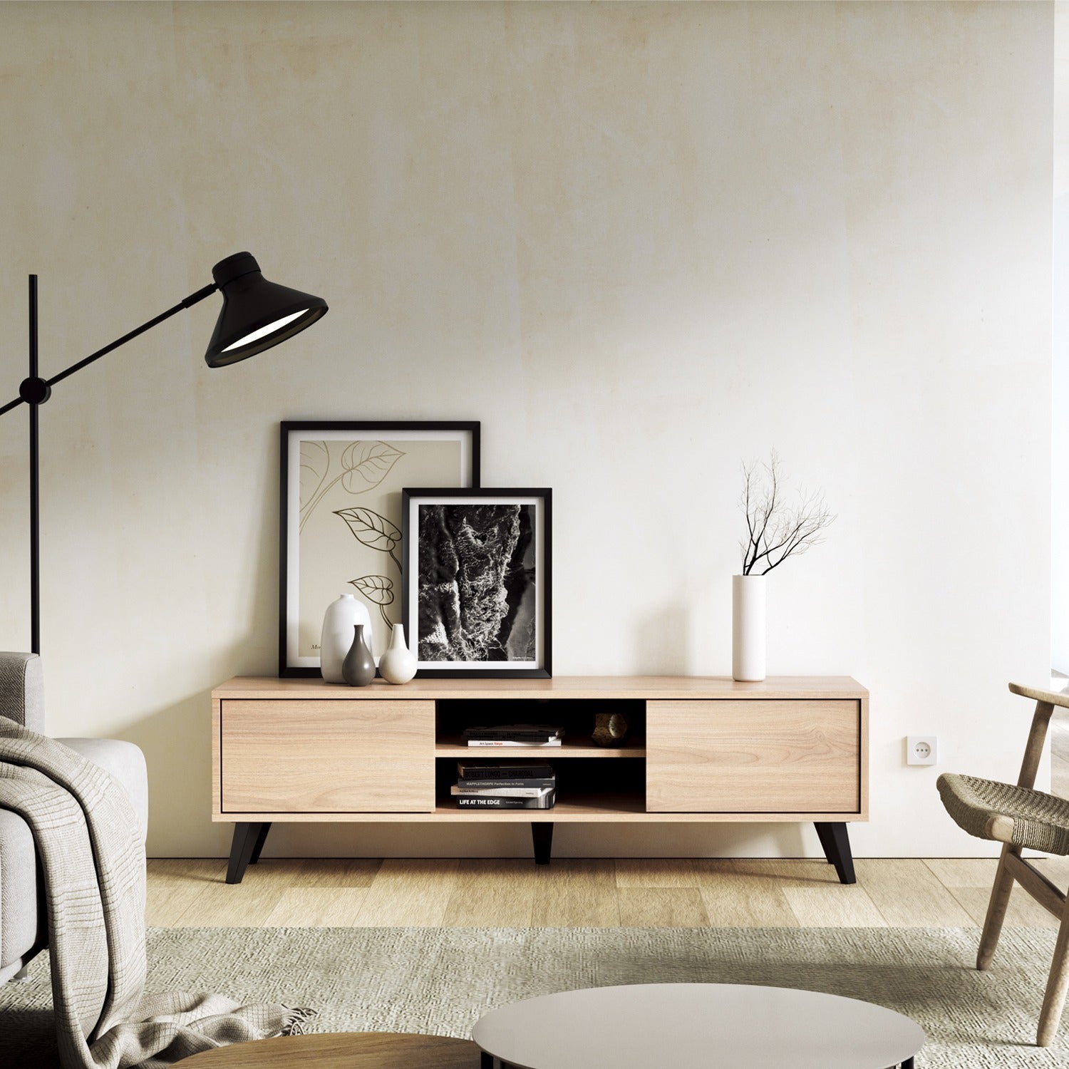 Rack Bajo Atacama Roble - Medular Diseño Rack