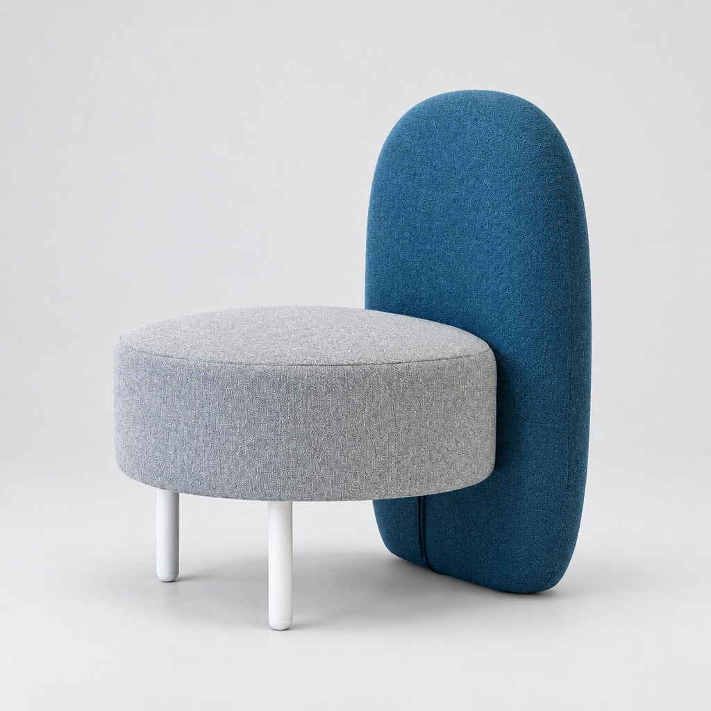 Poltrona Soft Seating Zen gris/azul