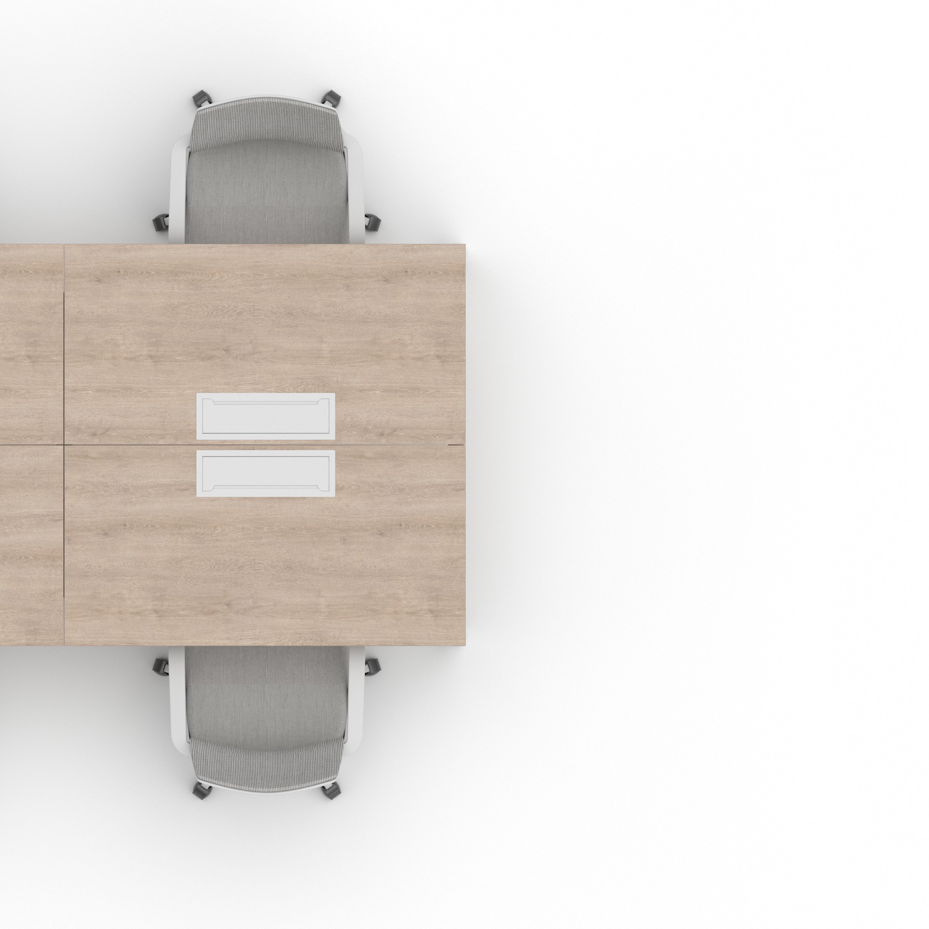 Escritorio Bench Enfrentado 6 Personas electrificable Roble/Blanco