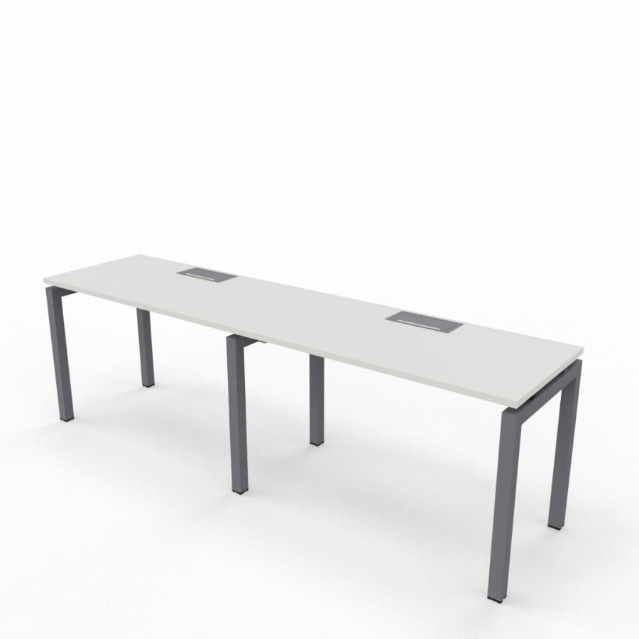 Escritorio Bench Lineal 2 Personas electrificable blanco/grafito