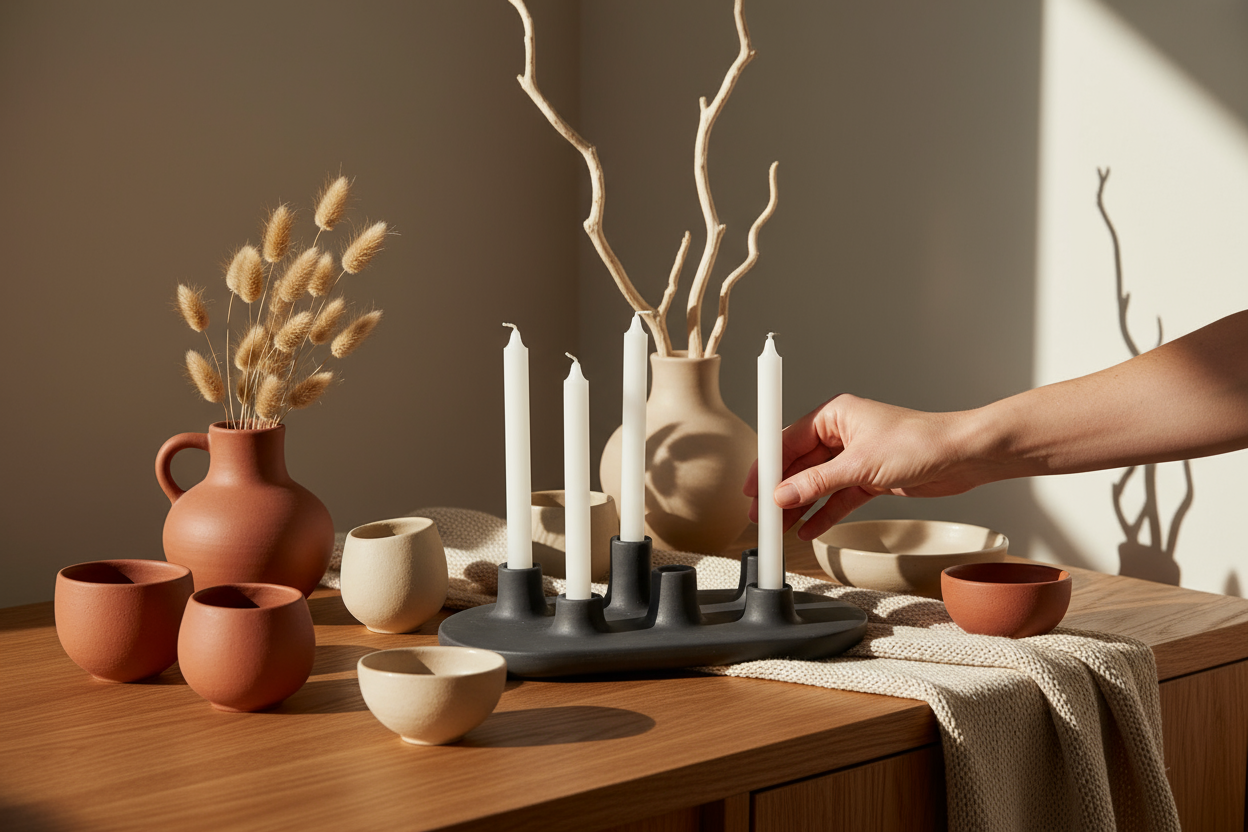 Candelabro Tatio Gris Oscuro - Composición