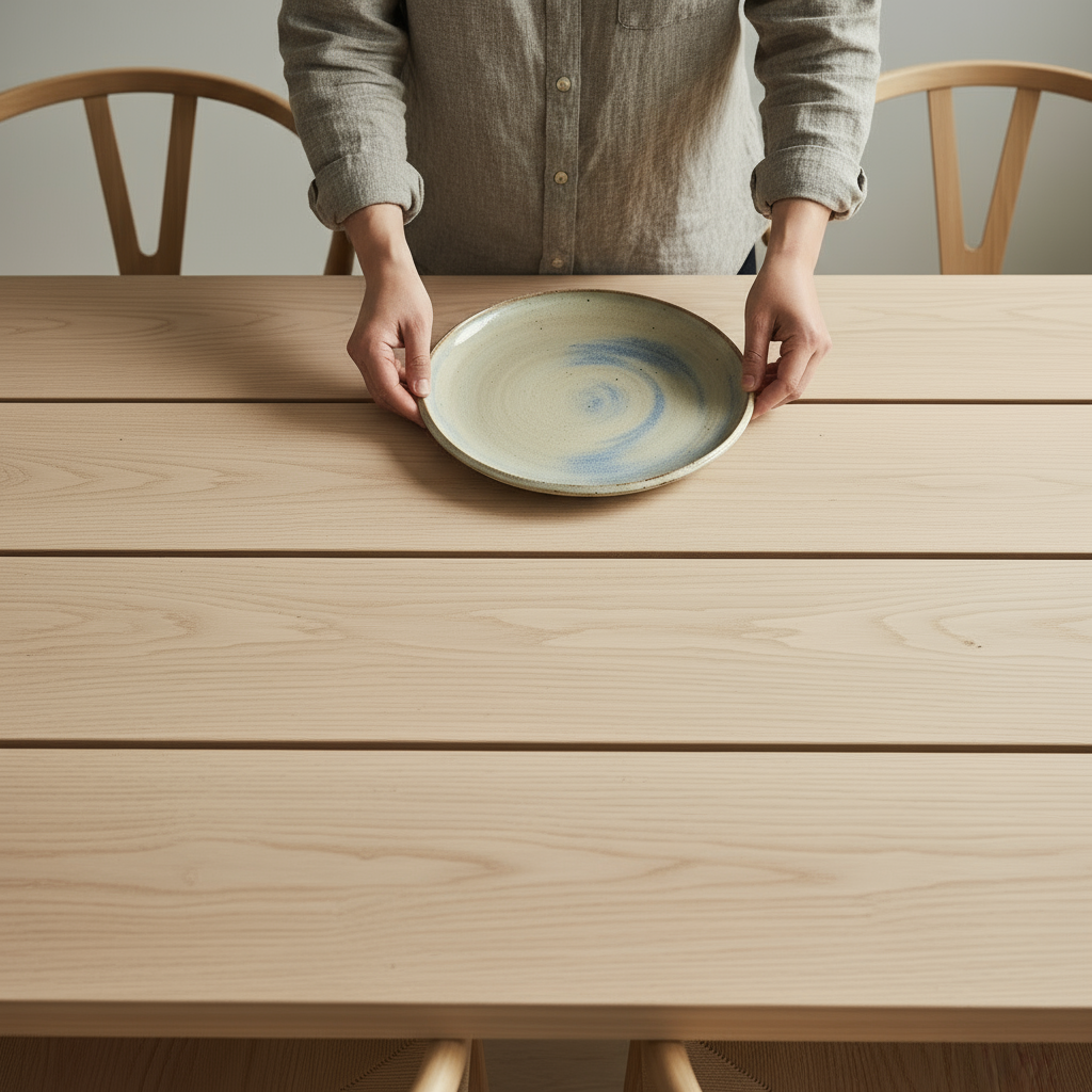 Juego de Comedor Linha Natural 4P + 4 Sillas Wishbone