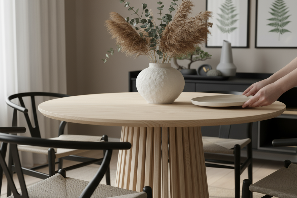 Juego de Comedor Palisade 4P + 4 Sillas Wishbone Negro