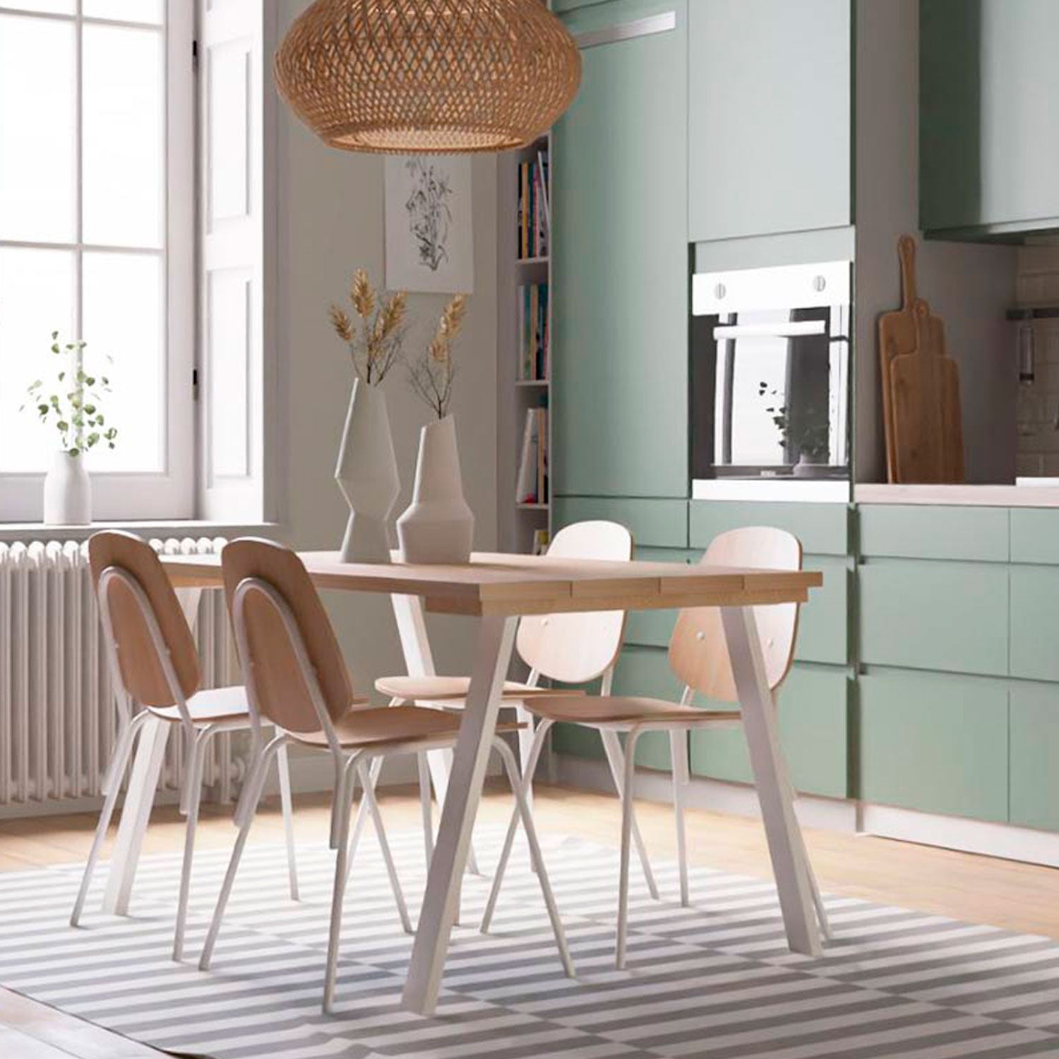 Mesa de Comedor Linha Natural 4P - Medular Diseño Mesas de Comedor