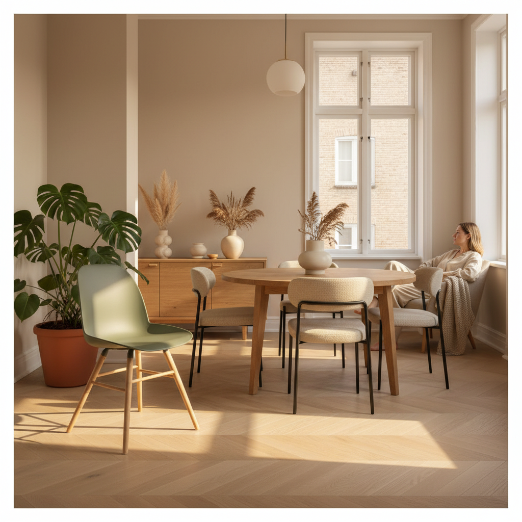 Composición dos niveles - silla verde