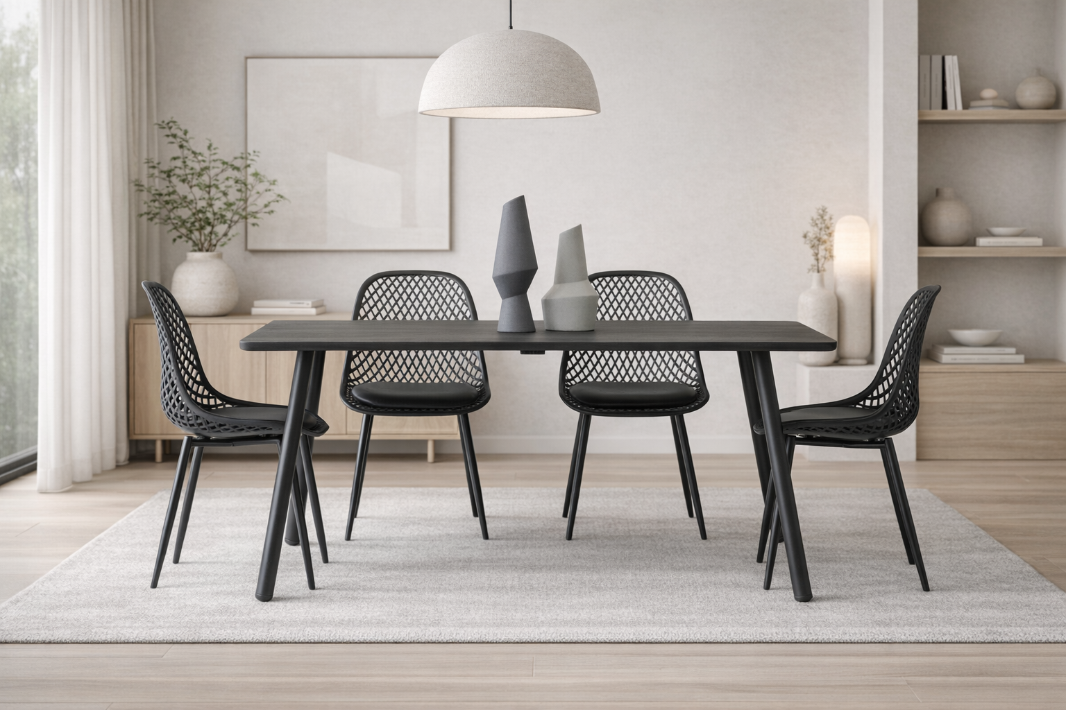 Juego de Comedor Aula Black 6P + 6 Sillas Europa