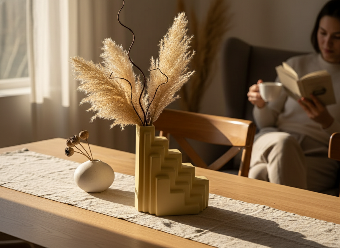 Jarrón Escalera Amarillo Pastel - Bolia