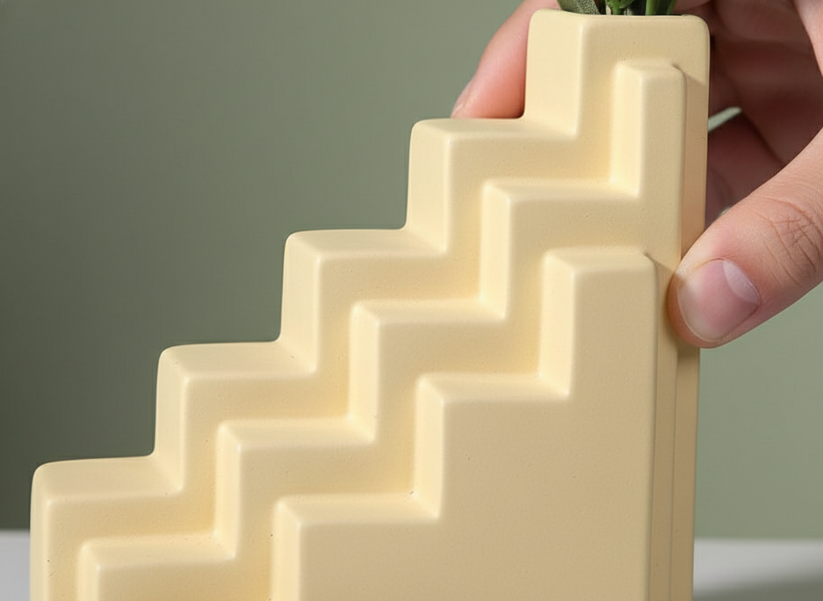 Jarrón Escalera Amarillo Pastel - Detalle