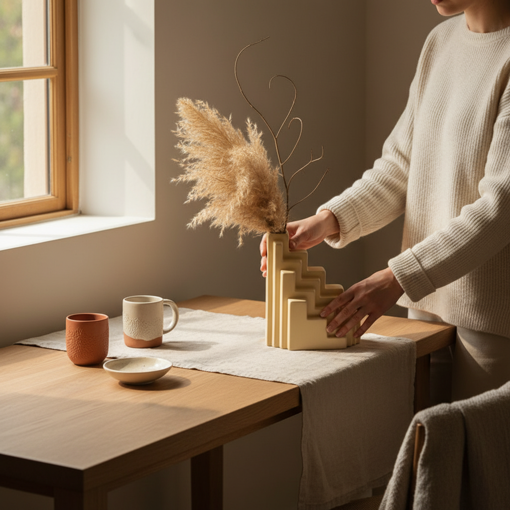 Jarrón Escalera Amarillo Pastel - Ferm Living