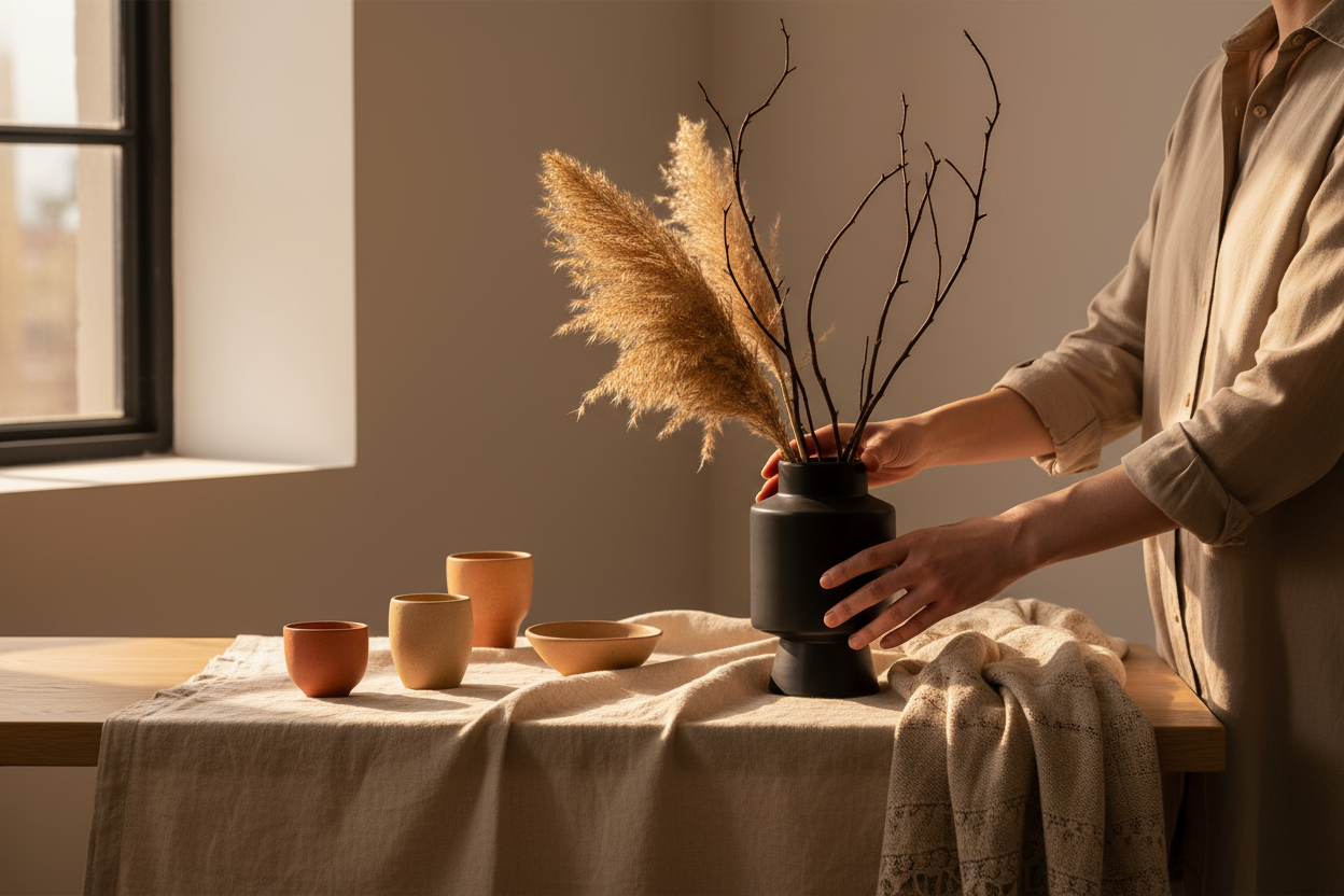 Jarrón Simon Negro - Ferm Living