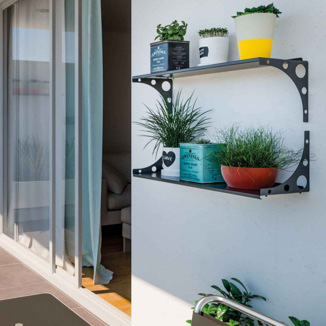 KIT REPISA CLICK MONDRIAN NEGRA - Medular Diseño Repisa